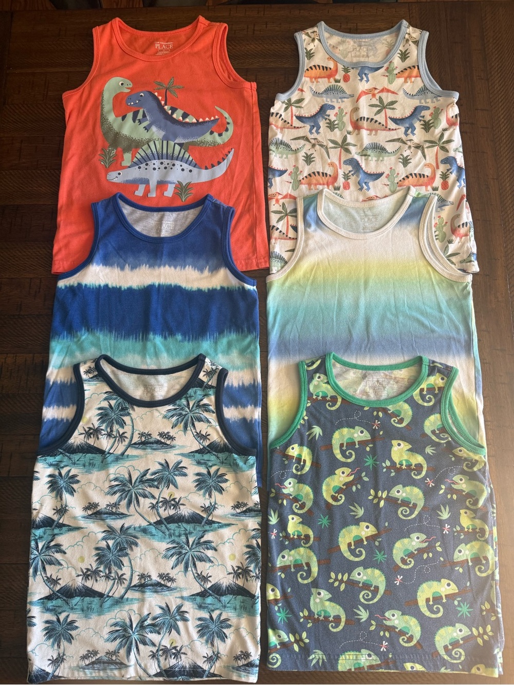 Children's Place Tank Tops – Assorted Dino, Tie-Dye, Tropical, Multi-Color